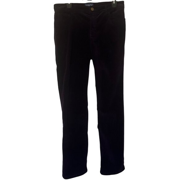 Chaps Denim Dark Purple Velvet Mid-Rise Pants Cotton Blend Women's Size 10 - Picture 1 of 14